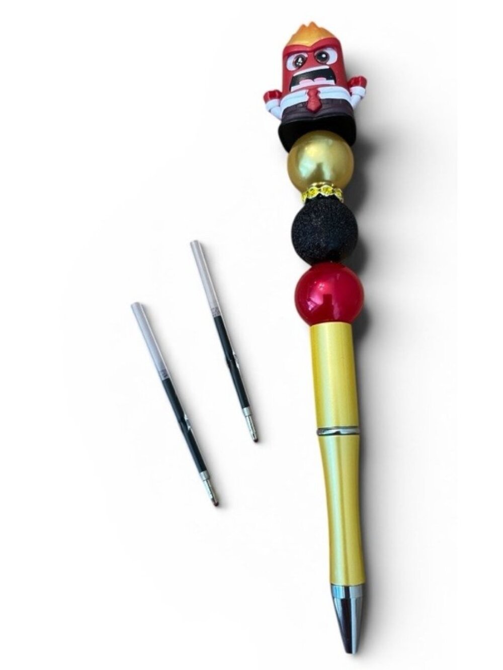 Disney Anger Doorable Pen Inside Out Handmade 2 Ink Refills New